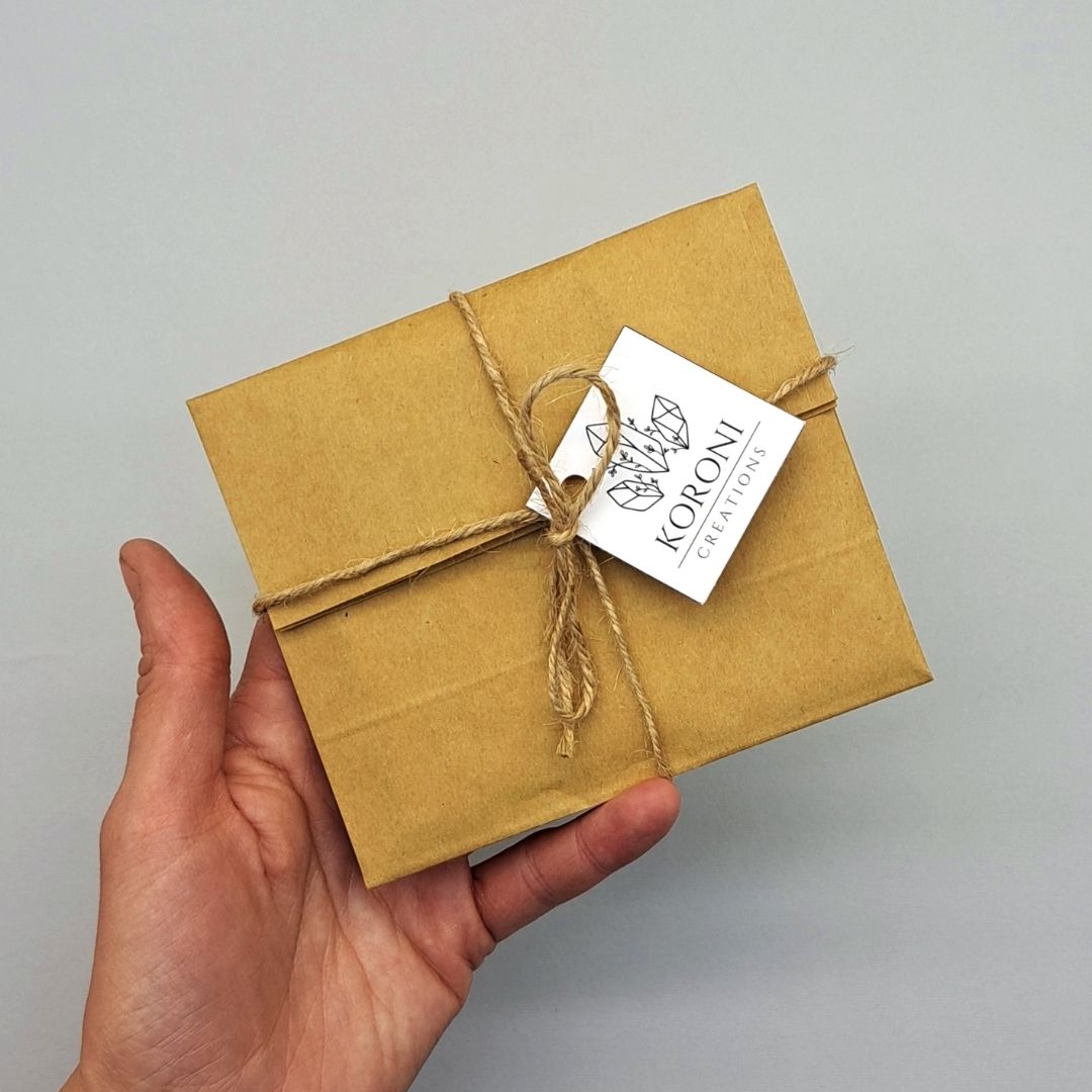 Virgo keychain made from crystals, gift wrapping