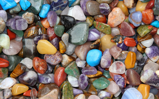 Mix of different tumbled crystals.