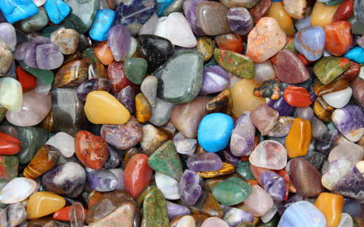 Mix of different tumbled crystals.