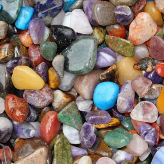 Mix of different tumbled crystals.