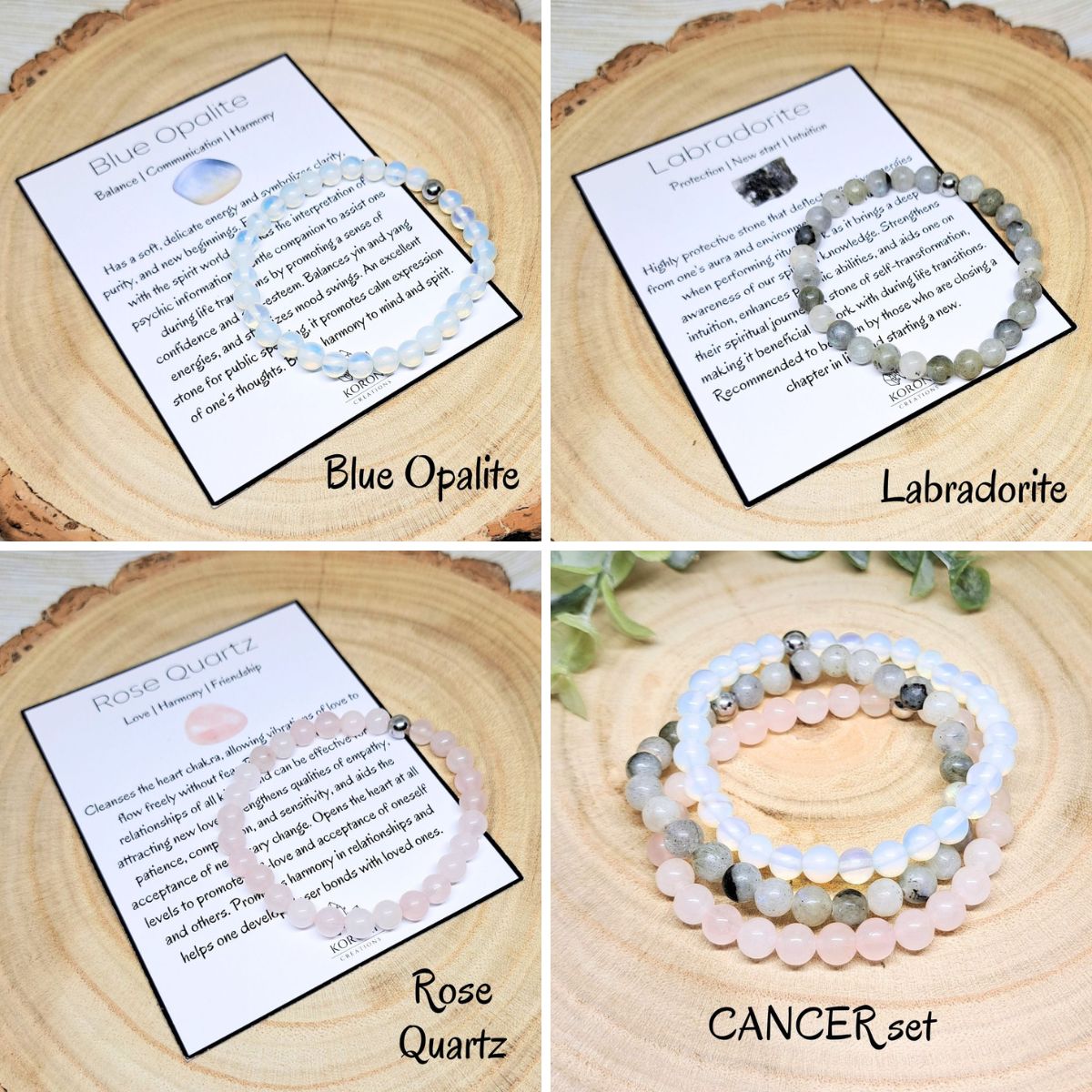 Ensemble de bracelets du zodiaque CANCER