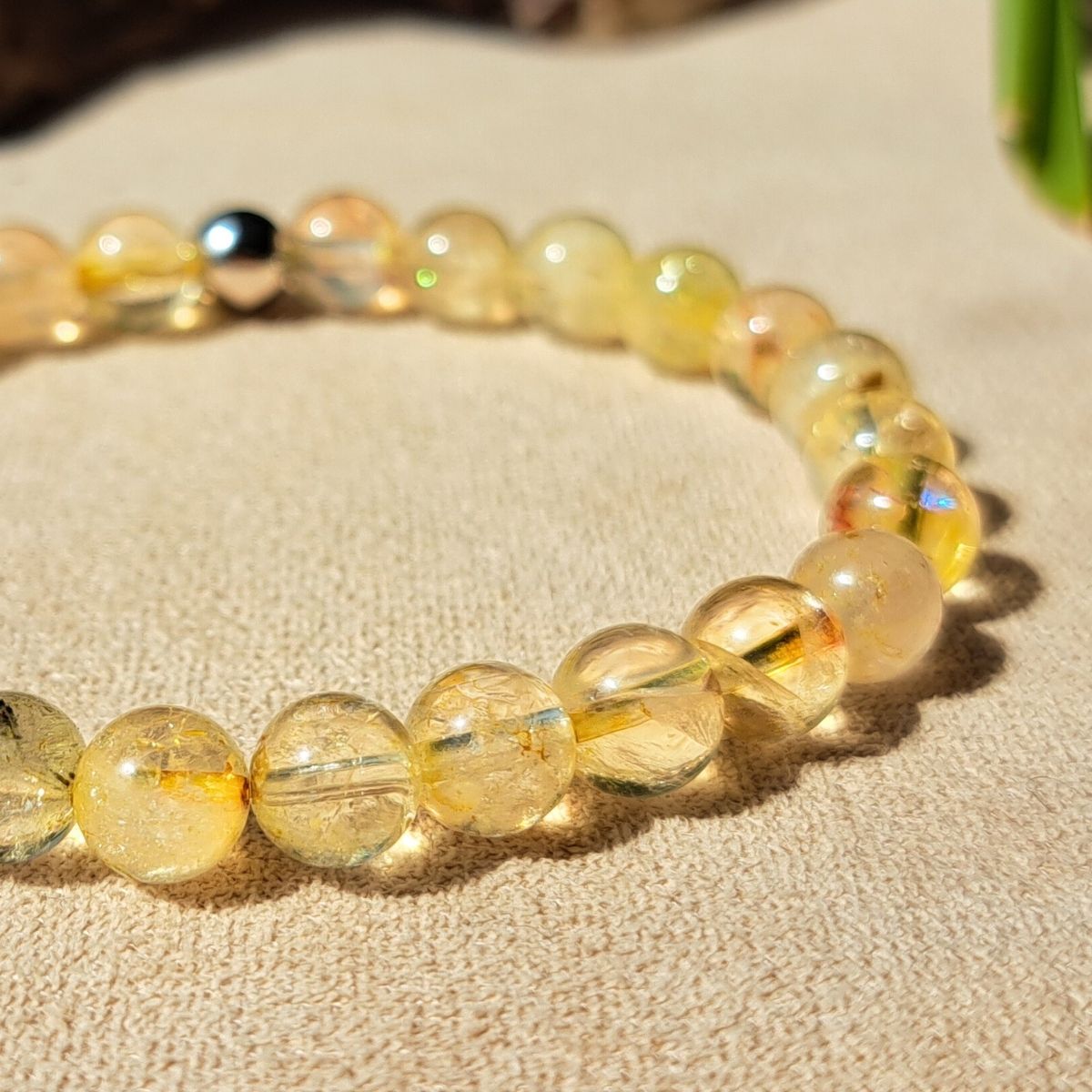 Citrine bracelet close-up.