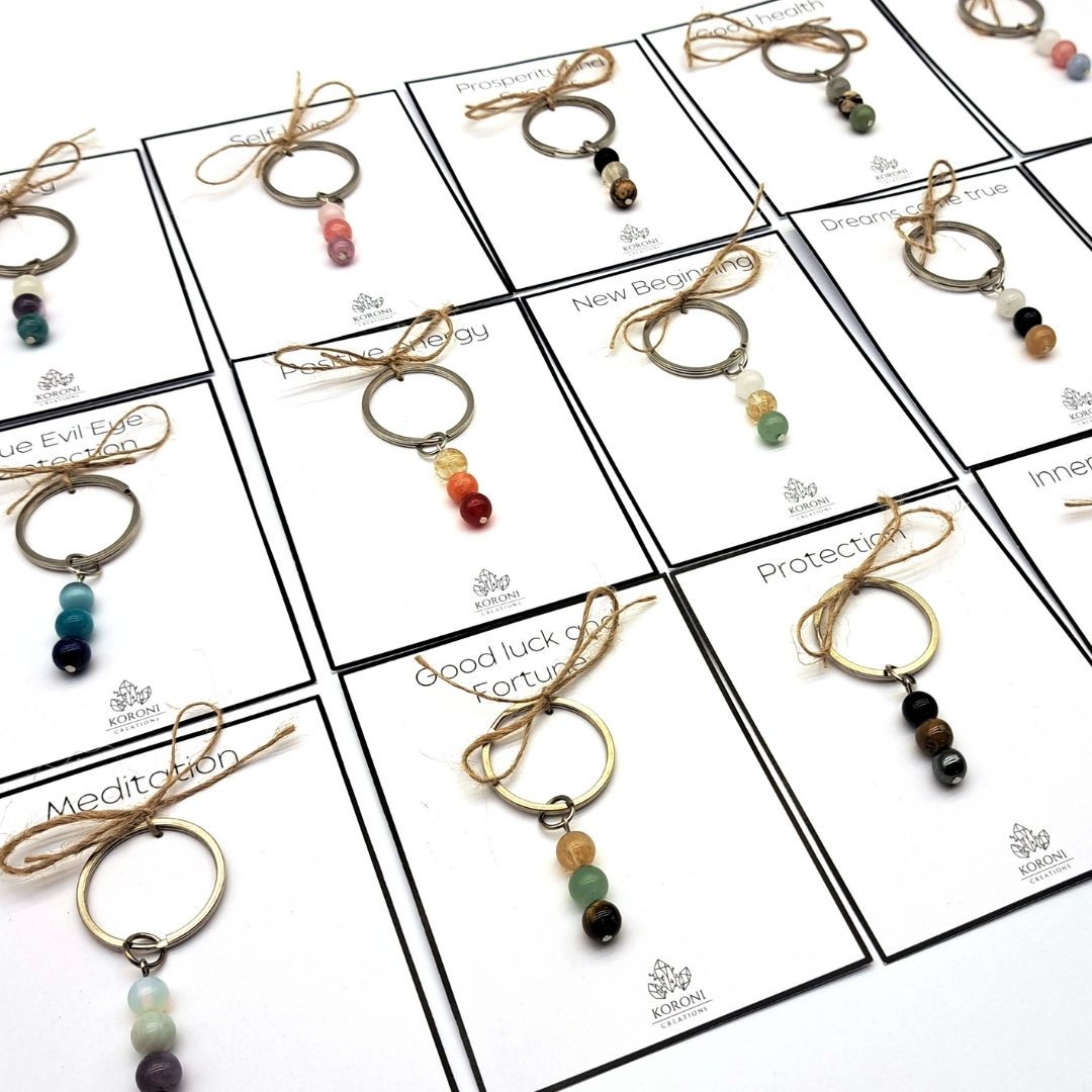 Crystal keychains, different models