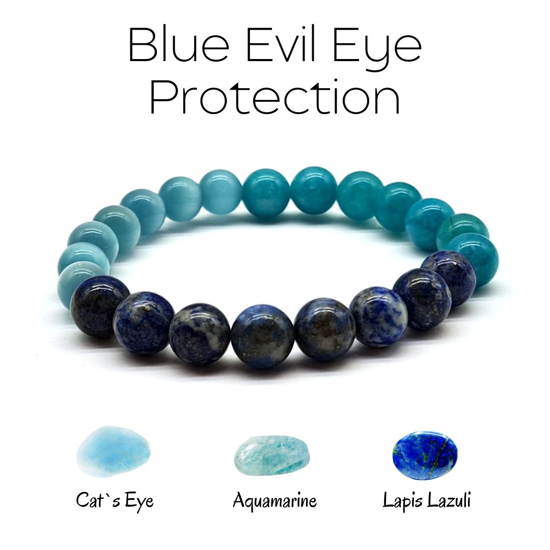 Evil eye crystal bracelet, close look.