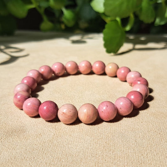 Pink Lace Jasper bracelet frontal view.