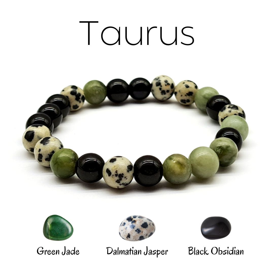 Taurus crystal bracelet, close look.